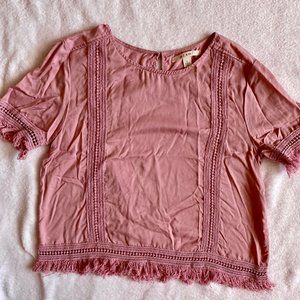 Francesca’s Pink Top with Fabric Detailing